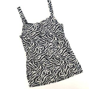 Glo Jeans Women's L Zebra Black White Tank Top